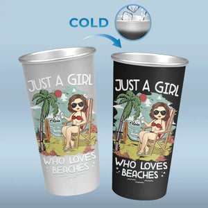 Life Is Better At The Beach - Bestie Personalized Custom Aluminum Changing Color Cup - Summer Vacation Gift For Best Friends, BFF, Sisters