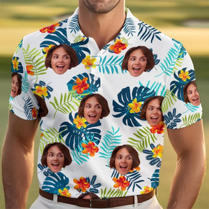 Polo personnalisé avec photo « Joyeux moments et bon soleil » - Imprimé intégral personnalisé pour la famille - Cadeau de vacances d'été, cadeau pour les membres de la famille