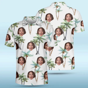 Polo personnalisé avec photo « Brise d'été soufflant à travers les arbres » - Cadeau de vacances d'été, cadeau pour les membres de la famille