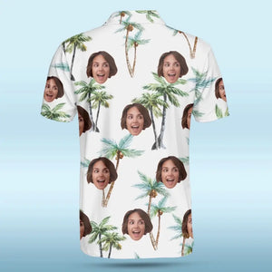 Polo personnalisé avec photo « Brise d'été soufflant à travers les arbres » - Cadeau de vacances d'été, cadeau pour les membres de la famille
