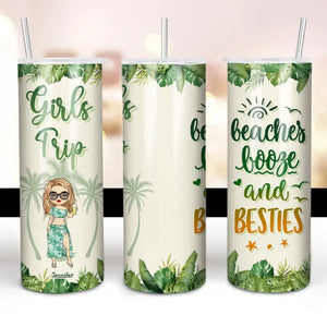 Je t'aime jusqu'à la plage et retour - Gobelet fin personnalisé Bestie - Cadeau de vacances d'été pour meilleures amies, meilleures amies, sœurs