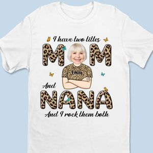 Photo personnalisée : « J'ai deux titres et je les porte tous les deux » - T-shirt, sweat à capuche, sweat-shirt unisexe personnalisé pour la famille - Cadeau pour maman, grand-mère