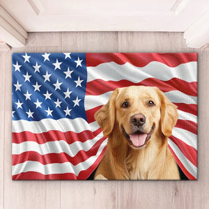 Tapis décoratif personnalisé avec photo « Home Is Where Love Residents » pour chien et chat – Cadeau de pendaison de crémaillère pour propriétaires et amoureux des animaux