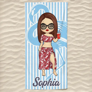 Serviette de plage personnalisée « Les filles veulent juste prendre le soleil » – Cadeau idéal pour les vacances d'été, les anniversaires, les fêtes au bord de la piscine, pour les meilleures amies, les meilleures amies et les sœurs
