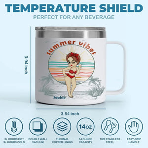 L'été est meilleur avec une meilleure amie - Gobelet personnalisé en acier inoxydable de 14 oz avec poignée - Cadeau de vacances d'été pour les meilleures amies, les meilleures amies et les sœurs