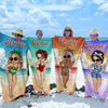 Couchers de soleil et douces sérénades - Serviette de plage personnalisée pour meilleure amie - Cadeau de vacances d'été, cadeau d'anniversaire pour meilleure amie, meilleure amie, sœur