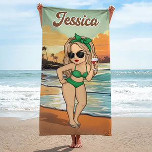 L'été est la saison des aventures ludiques entre amis - Serviette de plage personnalisée Bestie - Cadeau de vacances d'été, cadeau de fête d'anniversaire à la piscine pour meilleures amies, meilleures amies, sœurs