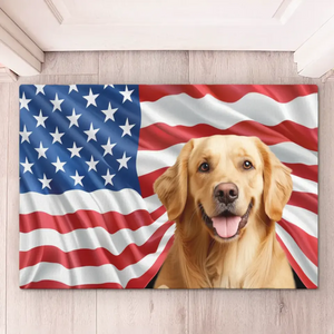 Tapis décoratif personnalisé avec photo « Home Is Where Love Residents » pour chien et chat – Cadeau de pendaison de crémaillère pour propriétaires et amoureux des animaux