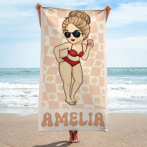 Un été sans amis, c'est comme un livre sans mots - Serviette de plage personnalisée Bestie - Cadeau de vacances d'été, cadeau de fête d'anniversaire à la piscine pour meilleures amies, meilleures amies, sœurs