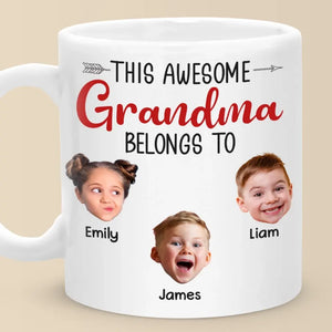 Photo personnalisée « Nous vous appartenons, vous nous appartenez » - Tasse personnalisée familiale - Cadeau pour maman, grand-mère