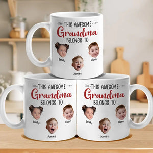 Photo personnalisée « Nous vous appartenons, vous nous appartenez » - Tasse personnalisée familiale - Cadeau pour maman, grand-mère