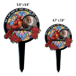 Photo personnalisée « Nous sommes toujours avec vous » - Piquet de jardin en acrylique personnalisé de style vitrail - Cadeau de condoléances pour les membres de la famille