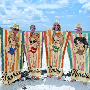 Profitez pleinement de l'été - Serviette de plage personnalisée pour meilleure amie - Cadeau de vacances d'été, cadeau d'anniversaire pour une fête à la piscine, pour les meilleures amies, les meilleures amies et les sœurs