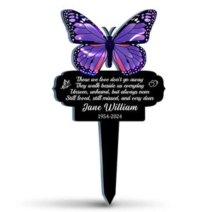 Ceux que nous aimons ne partent pas - Piquet de jardin en acrylique personnalisé de style vitrail - Cadeau de condoléances pour les membres de la famille