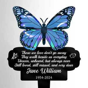 Ceux que nous aimons ne partent pas - Piquet de jardin en acrylique personnalisé de style vitrail - Cadeau de condoléances pour les membres de la famille