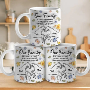 Notre famille, beaucoup d'amour - Mug personnalisé avec effet gonflé 3D - Cadeau pour les membres de la famille