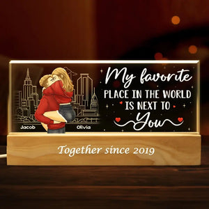 Les meilleures choses de la vie sont meilleures avec vous - Veilleuse LED 3D personnalisée en acrylique avec lettres - Cadeau pour mari et femme, anniversaire