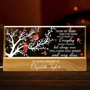 Votre lumière ne s'éteindra jamais - Veilleuse LED 3D en acrylique personnalisée - Cadeau de condoléances pour les membres de la famille