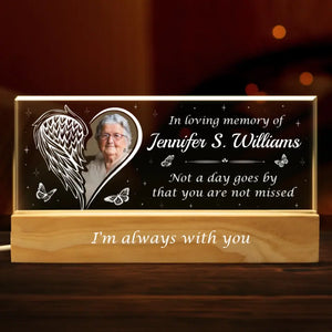 Photo personnalisée : la perte est incommensurable, mais l’amour qui reste l’est tout autant - Lettres acryliques personnalisées commémoratives, veilleuse LED 3D - Cadeau de condoléances pour les membres de la famille