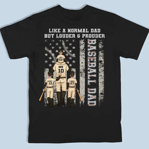Comme un papa normal, mais plus fort ! T-shirt unisexe personnalisé avec imprimé au dos, sweat-shirt à capuche, cadeau pour papa, amateur de sport et joueur de sport.