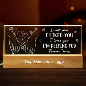 La meilleure chose à laquelle on puisse s'accrocher dans la vie, c'est l'un l'autre - Veilleuse LED 3D personnalisée en acrylique pour couple - Cadeau pour mari et femme, anniversaire