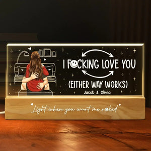 Deux têtes, un cœur – Couple personnalisé lettres acryliques veilleuse LED 3D – Cadeau pour mari et femme, anniversaire