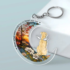 L'amour inconditionnel perdure - Porte-clés personnalisé en acrylique - Cadeau de condoléances pour les propriétaires et les amoureux des animaux