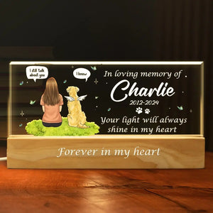 No Longer By Our Sides But Forever In Our Hearts - Memorial Personalized Custom Acrylic Letters 3D LED Night Light - Sympathy Gift For Pet Owners, Pet Lovers