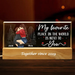 Les meilleures choses de la vie sont meilleures avec vous - Veilleuse LED 3D personnalisée en acrylique avec lettres - Cadeau pour mari et femme, anniversaire