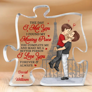 Tu seras toujours mon éternel - Plaque acrylique personnalisée en forme de puzzle pour couple - Cadeau pour mari, femme, anniversaire, LGBTQ+