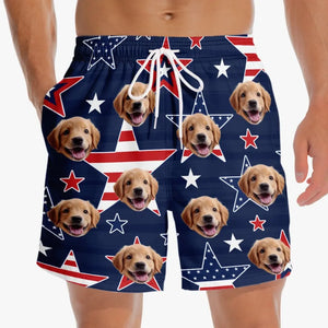Short de plage hawaïen personnalisé avec photo certifiée Aquaholic pour homme, motif tropical Aloha, pour chien et chat, cadeau idéal pour les vacances d'été, les anniversaires et les amoureux des animaux.