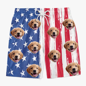 Short de plage hawaïen personnalisé avec photo « toi, moi et la mer » pour homme, motif tropical et hawaïen, motif Aloha, pour chien et chat ; cadeau idéal pour les vacances d'été, les anniversaires et les fêtes d'anniversaire.