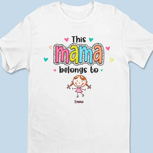Cette maman appartient à - T-shirt unisexe personnalisé, sweat à capuche, cadeau pour maman, grand-mère