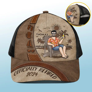 La vie commence à la retraite - Casquette de baseball personnalisée avec dos en maille, casquette de camionneur de baseball - Cadeau de retraite pour grand-père et grand-mère