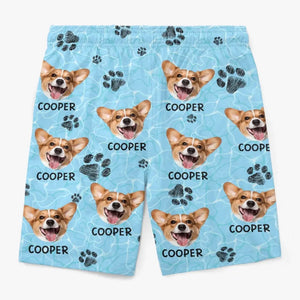 Photo personnalisée sur la plage, vous pouvez vivre heureux - Short de plage hawaïen tropical Aloha personnalisé pour chien et chat - Cadeau de vacances d'été, cadeau de fête d'anniversaire pour propriétaires d'animaux et amoureux des animaux