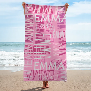 Ambiance estivale - Serviette de plage personnalisée pour toute la famille - Cadeau idéal pour les vacances d'été, un anniversaire ou une fête à la piscine