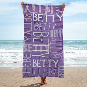 Ambiance estivale - Serviette de plage personnalisée pour toute la famille - Cadeau idéal pour les vacances d'été, un anniversaire ou une fête à la piscine