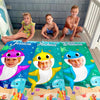 Serviette de plage personnalisée avec photo de bébé requin - Cadeau pour les vacances d'été, anniversaire, fête à la piscine, pour les membres de la famille