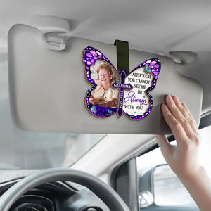 Photo personnalisée « Jusqu'à ce que je te revoie » - Clip de pare-soleil de voiture personnalisé commémoratif - Cadeau de condoléances pour les membres de la famille