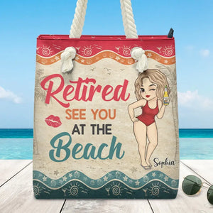 Une journée à la plage pour se ressourcer ! Sac de plage personnalisé pour la famille ! Cadeau de remerciement et de départ à la retraite pour grand-mère