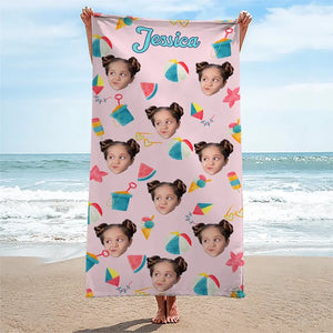 Serviette de plage personnalisée pour famille : un cadeau de vacances d'été inoubliable !