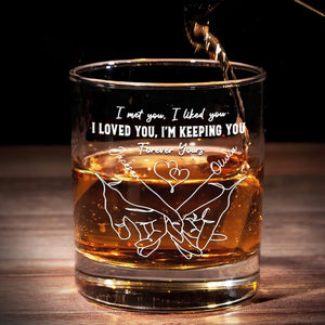 L'amour est la fleur - Verre à whisky personnalisé pour couple - Cadeau pour mari et femme, anniversaire