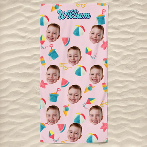 Serviette de plage personnalisée pour famille : un cadeau de vacances d'été inoubliable !