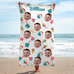 Serviette de plage personnalisée pour famille : un cadeau de vacances d'été inoubliable !