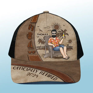 La vie commence à la retraite - Casquette de baseball personnalisée avec dos en maille, casquette de camionneur de baseball - Cadeau de retraite pour grand-père et grand-mère