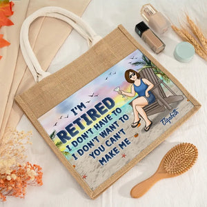 Il est temps pour moi de me détendre - Sacs fourre-tout personnalisés pour la famille, sacs fourre-tout en jute, sacs de plage - Cadeau pour maman, grand-mère