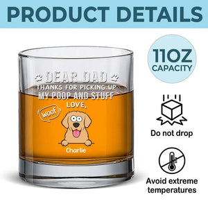 Merci d'avoir ramassé mes crottes - Verre à whisky personnalisé pour chien - Cadeau pour les propriétaires d'animaux et les amoureux des animaux