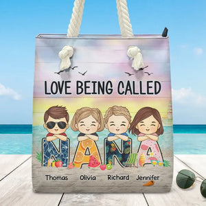 J'adore être appelée grand-mère - Sac de plage personnalisé pour la famille - Cadeau pour grand-mère