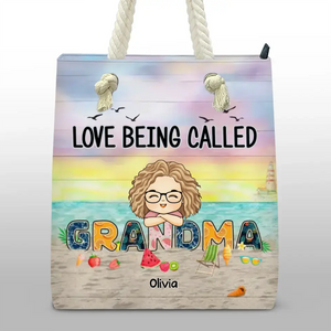 J'adore être appelée grand-mère - Sac de plage personnalisé pour la famille - Cadeau pour grand-mère