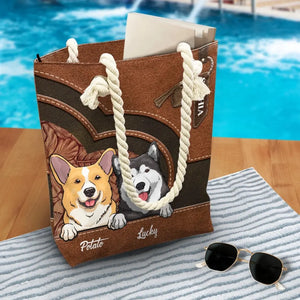 Sac de plage personnalisé pour chien « Barking Up A Summer Breeze » – Cadeau de vacances d'été pour propriétaires et amoureux des animaux